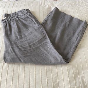 Wide leg organic linen pants